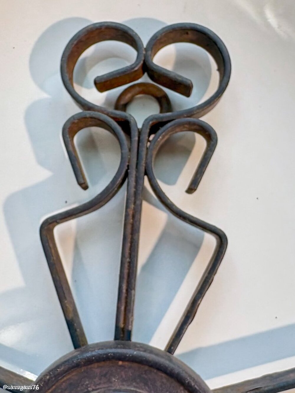 🆕VTG▪️Rustic 10.5" X 13" Wrought Iron Hanging Cross Candle Holder - Picture 4 of 6